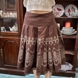 Apt 9 Brown Floral & Lace Skirt
